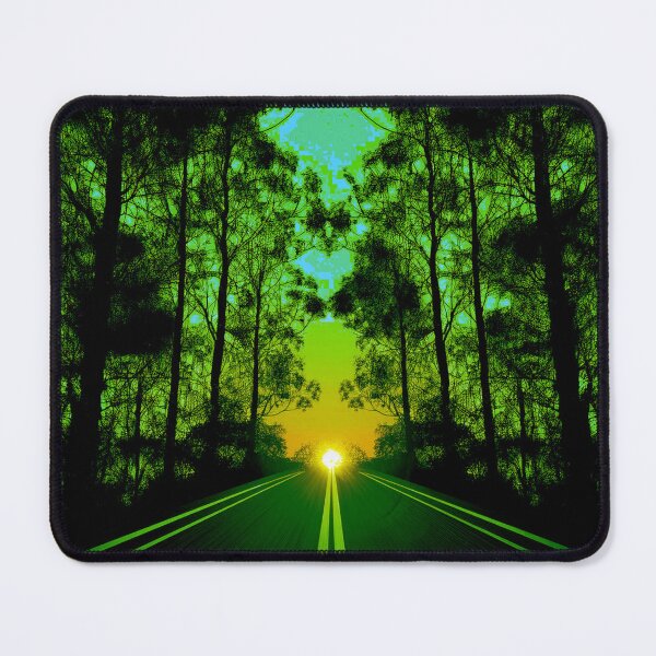 Item preview, Festival atmosphere - a psychedelic path through the forest, bathed in the setting sun - shades of green and black. designed and sold by My-fake-places.