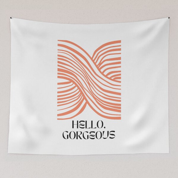 Item preview, Hello Gorgeous Orange Swirl Retro designed and sold by amyshira7.