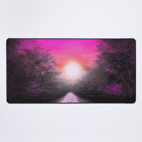 Item preview, Festival atmosphere - a psychedelic path through the forest, bathed in the setting sun - shades of magenta and black. designed and sold by My-fake-places.