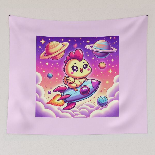Item preview, Kawaii Rocket Chicken Galactic Adventure designed and sold by litchick1977.