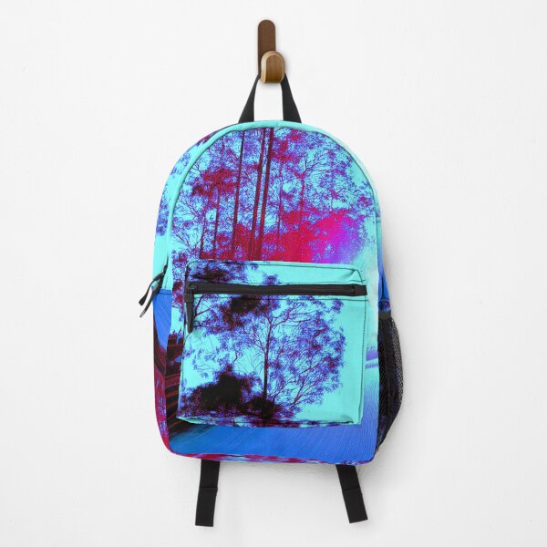 Item preview, Festival atmosphere - a psychedelic path through the forest, bathed in the setting sun - shades of blue, magenta and black. designed and sold by My-fake-places.