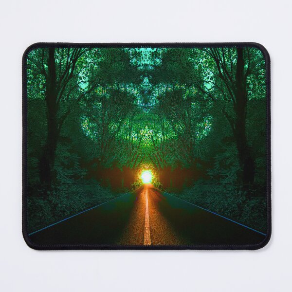 Item preview, Festival atmosphere - a psychedelic path through the forest, bathed in the setting sun - shades of green and black. designed and sold by My-fake-places.