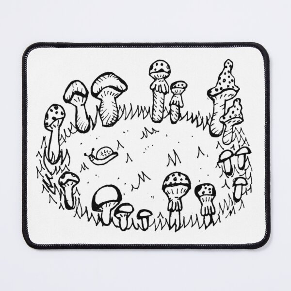 Item preview, Grayscale Fairy Mushroom Circle Tattoo Style  designed and sold by KayTurtless.