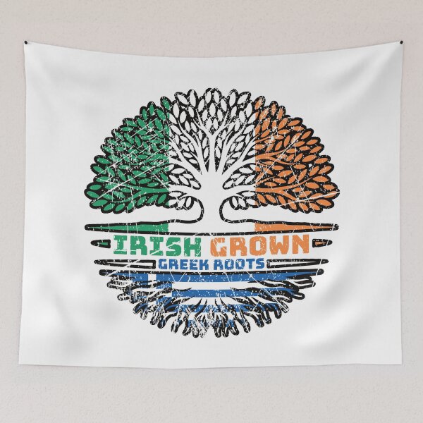 Item preview, Greece Greek Irish Ireland Tree Roots Flag designed and sold by FlagX.