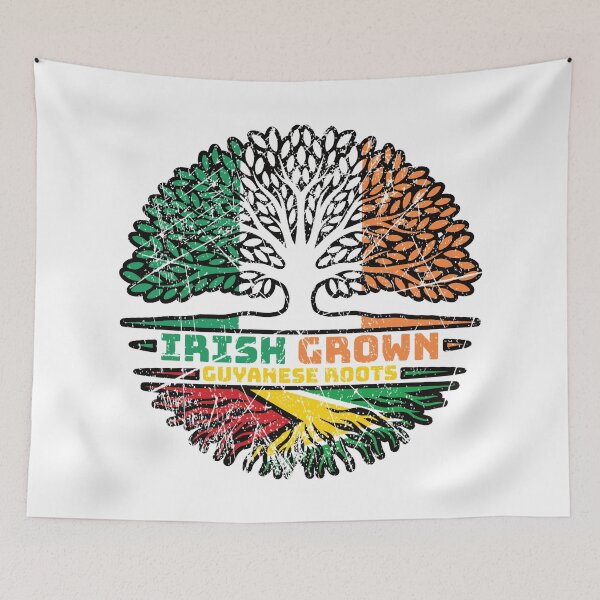 Item preview, Guyana Guyanese Irish Ireland Tree Roots Flag designed and sold by FlagX.