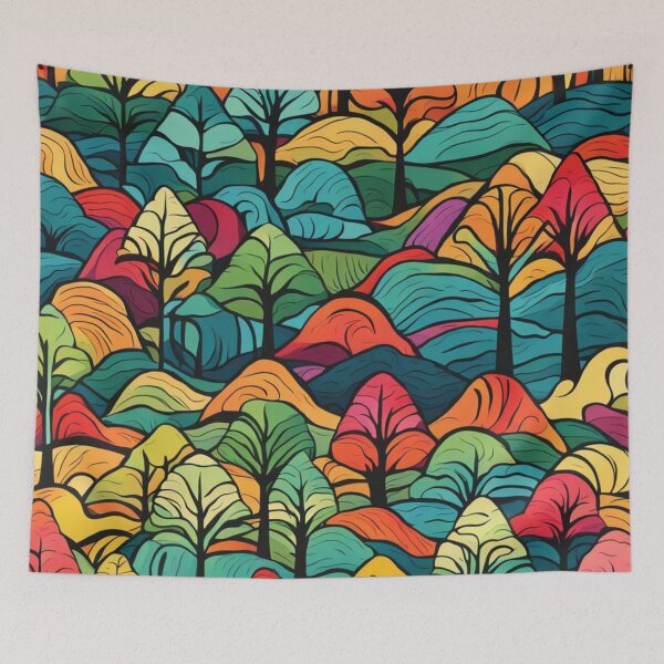 Item preview, Abstract Colorful Forest Pattern designed and sold by calibrit.