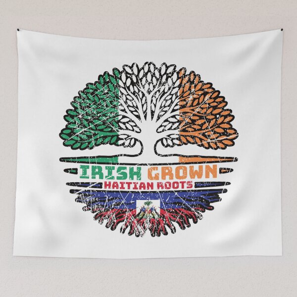 Item preview, Haiti Haitian Irish Ireland Tree Roots Flag designed and sold by FlagX.