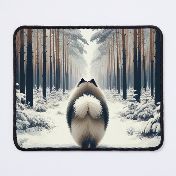Item preview, Winter's Sentinel - Keeshond's Snowy Forest Adventure designed and sold by Woof-n-Wear.