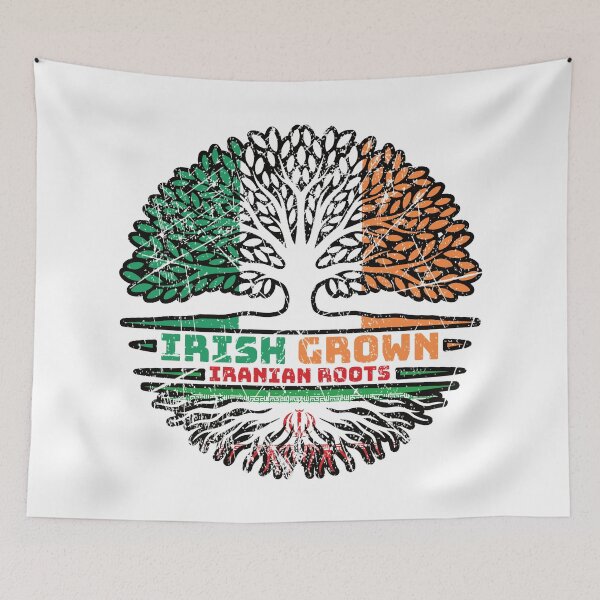 Item preview, Iran Iranian Irish Ireland Tree Roots Flag designed and sold by FlagX.