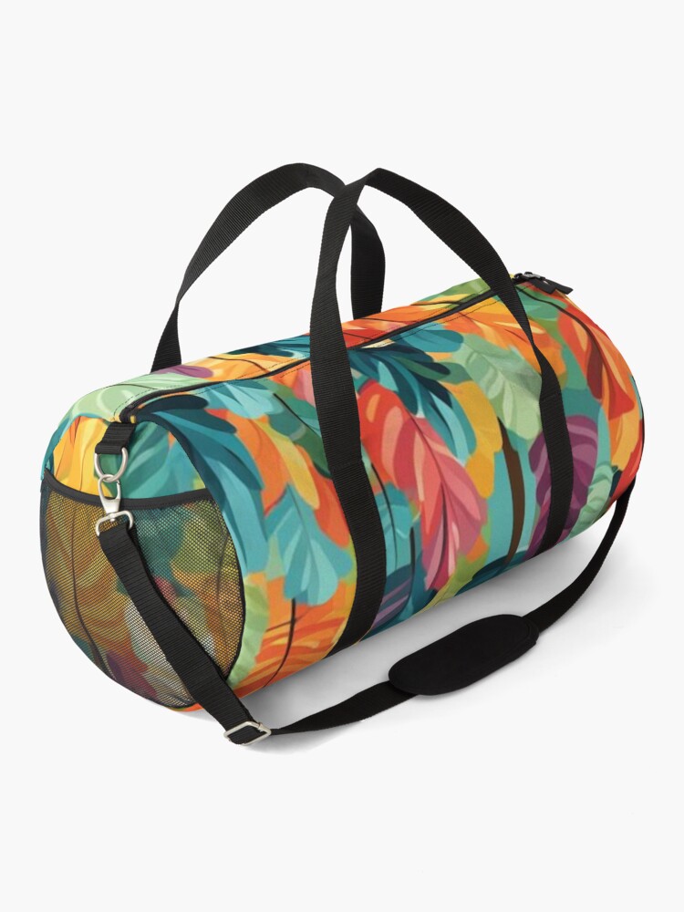 Thumbnail 2 of 3, Duffle Bag, Abstract Colorful Forest Pattern designed and sold by calibrit.