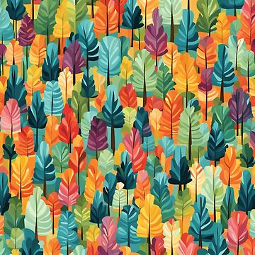 Artwork thumbnail, Abstract Colorful Forest Pattern by calibrit