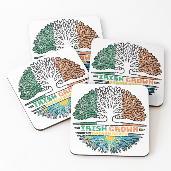 Item preview, Kazakhstan Kazakh Irish Ireland Tree Roots Flag designed and sold by FlagX.