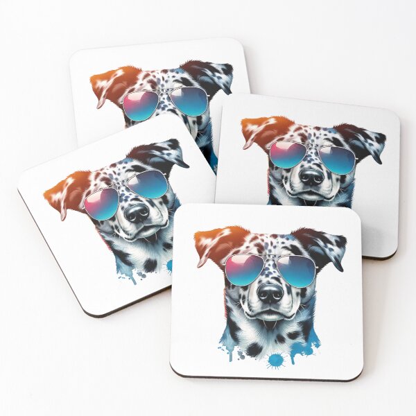 Item preview, Blue Merle Catahoula Leopard Dog Wearing Sunglasses designed and sold by TheAnimalZ00.