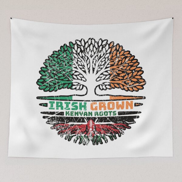Item preview, Kenyan Kenya Irish Ireland Tree Roots Flag designed and sold by FlagX.