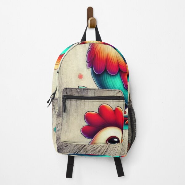 Item preview, Whimsical Rooster with Rainbow Feathers designed and sold by NutSkyArt.
