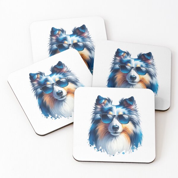 Item preview, Blue Merle Shetland Sheepdog Wearing Sunglasses designed and sold by TheAnimalZ00.