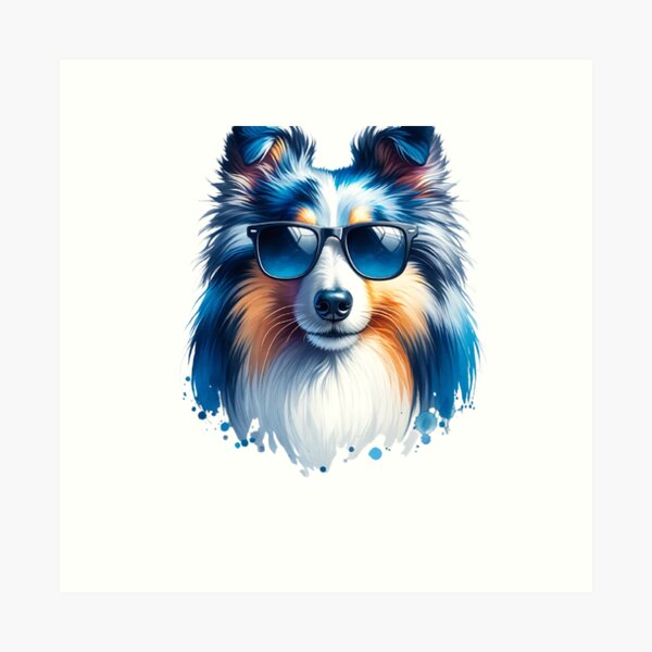 Item preview, Blue Merle Shetland Sheepdog Wearing Sunglasses designed and sold by TheAnimalZ00.