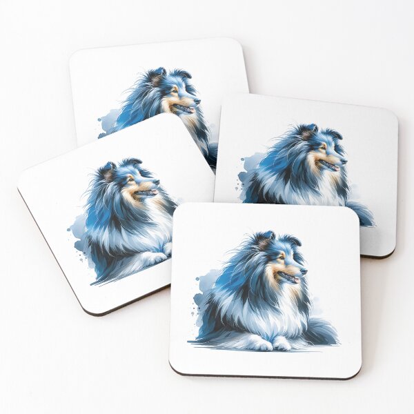 Item preview, Watercolor Blue Merle Shetland Sheepdog  designed and sold by TheAnimalZ00.