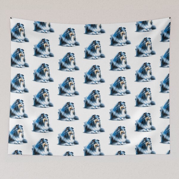 Item preview, Watercolor Blue Merle Shetland Sheepdog  designed and sold by TheAnimalZ00.