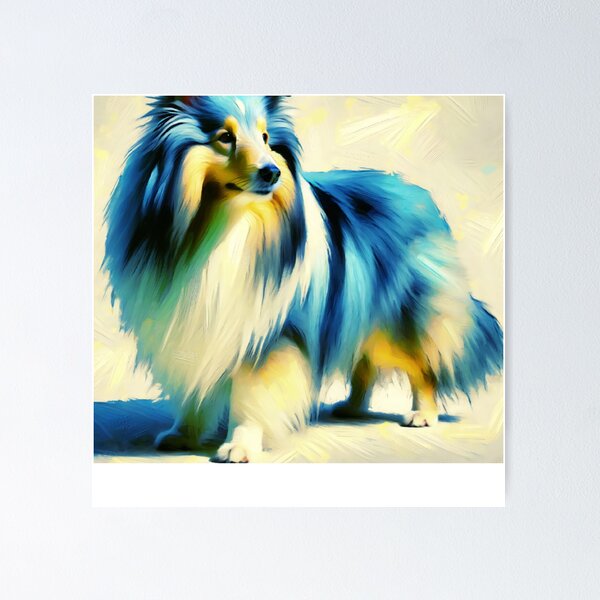 Item preview, Blue Merle Shetland Sheepdog Painting designed and sold by TheAnimalZ00.