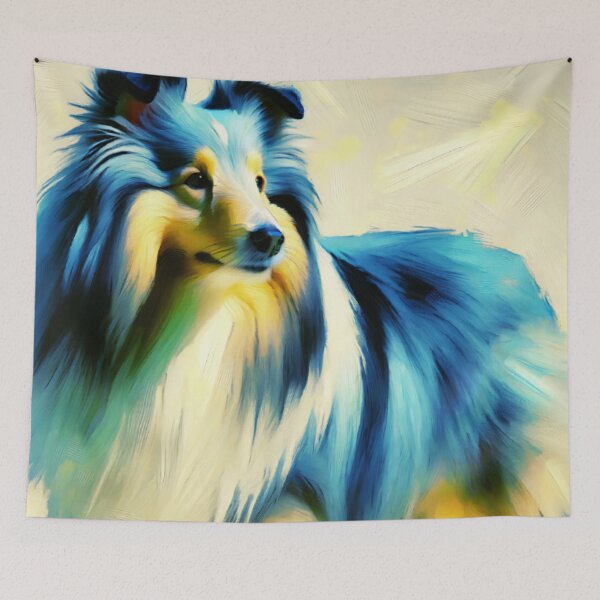 Item preview, Blue Merle Shetland Sheepdog Painting designed and sold by TheAnimalZ00.