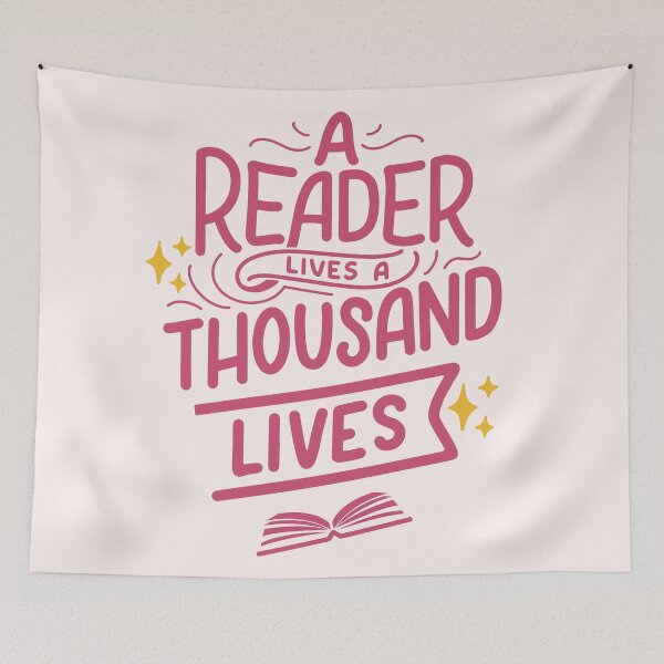 Item preview, A reader lives a thousand lives - pink designed and sold by Neadoodles.