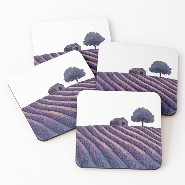 Item preview, Lavender Fields Barn Illustration with Melancholic Symbolism designed and sold by PaintbrushPlace.
