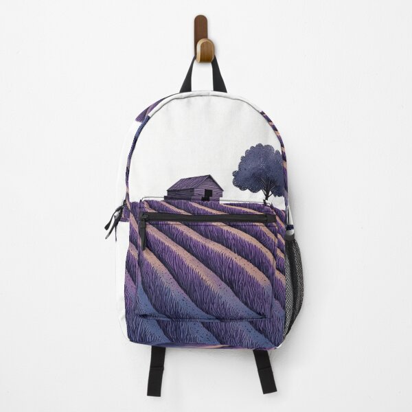 Item preview, Lavender Fields Barn Illustration with Melancholic Symbolism designed and sold by PaintbrushPlace.