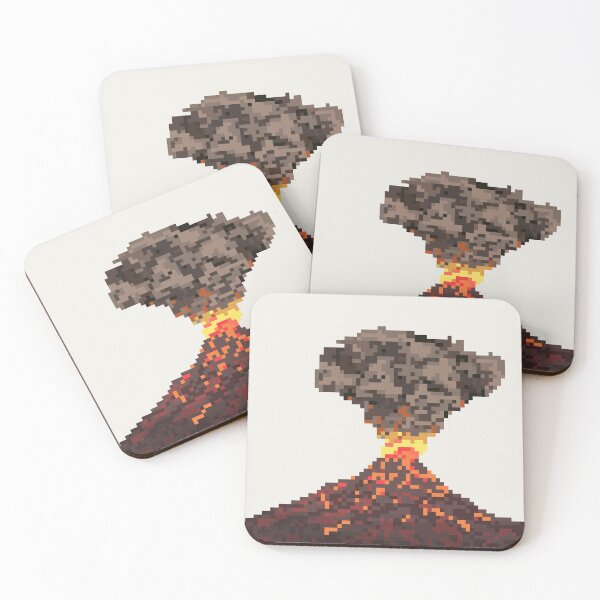 Item preview, volcano mountain pixel art designed and sold by helixter.