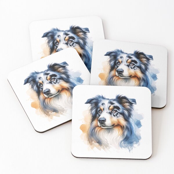 Item preview, Watercolor Blue Merle Border Collie  designed and sold by TheAnimalZ00.
