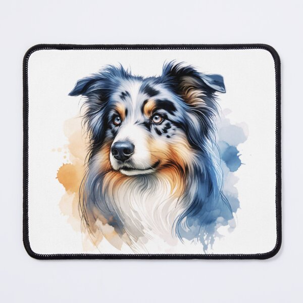 Item preview, Watercolor Blue Merle Border Collie  designed and sold by TheAnimalZ00.