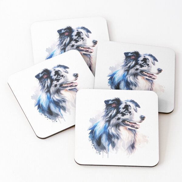 Item preview, Watercolor Blue Merle Border Collie  designed and sold by TheAnimalZ00.