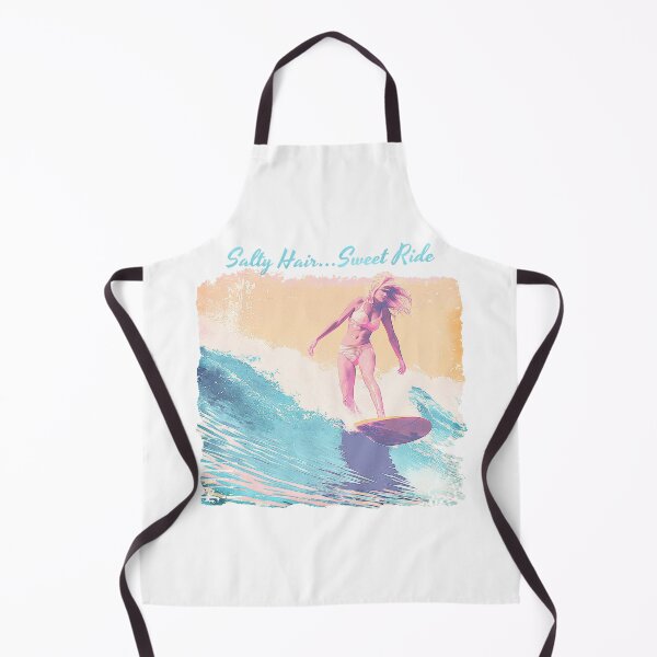 Item preview, Salty Hair...Sweet Ride - Vintage 60s Surf Design with Blonde Surfer Girl and Distressed Pastel Look designed and sold by YardWest.