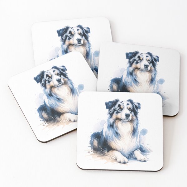 Item preview, Watercolor Blue Merle Border Collie  designed and sold by TheAnimalZ00.