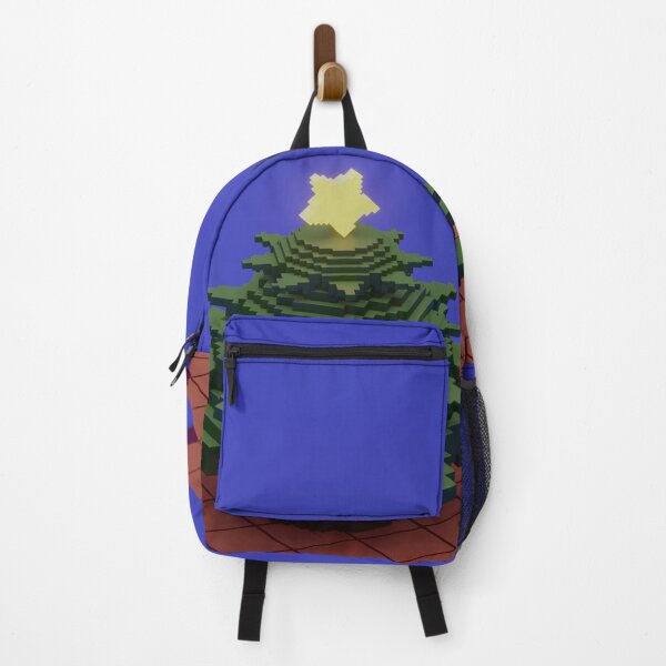 Item preview, Voxel Christmas Tree with Glowing Star on Blue Background designed and sold by Omar Lopez-Rincon.