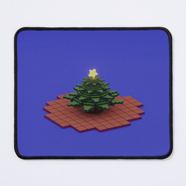 Item preview, Voxel Christmas Tree with Glowing Star on Blue Background designed and sold by Omar Lopez-Rincon.