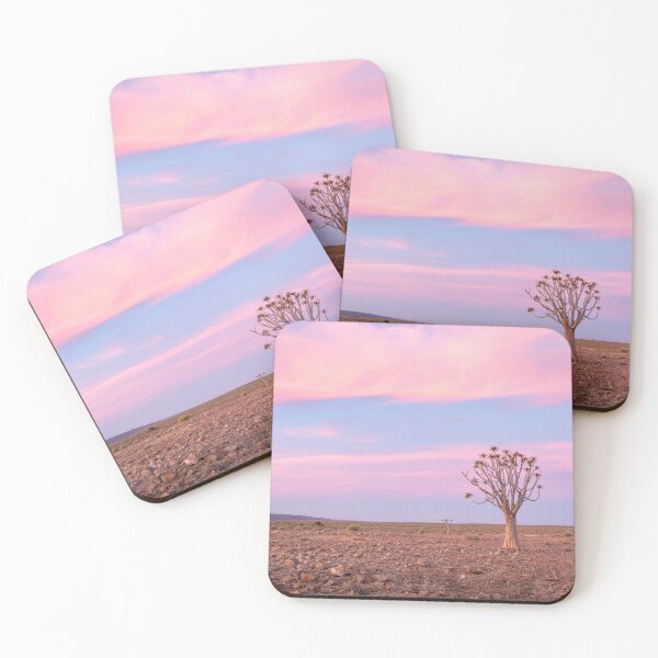 Item preview, Lone Quiver tree in sunset landscape designed and sold by Images by Chris de Blank.