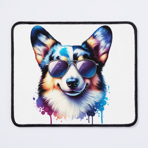 Item preview, Blue Merle Cardigan Welsh Corgi Wearing Sunglasses designed and sold by TheAnimalZ00.