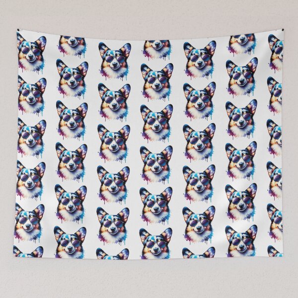 Item preview, Blue Merle Cardigan Welsh Corgi Wearing Sunglasses designed and sold by TheAnimalZ00.
