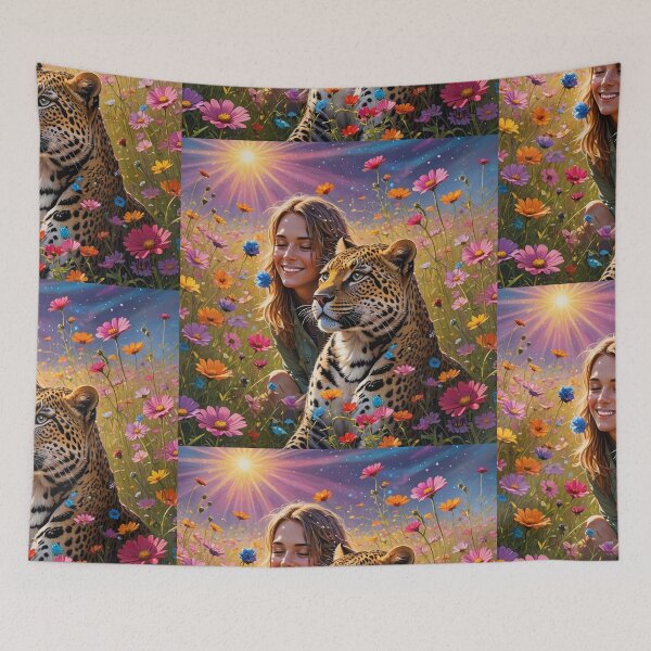 Item preview, Sun Ray Purple Sky Bliss, Cosmos & Leopard designed and sold by IvaRenee.