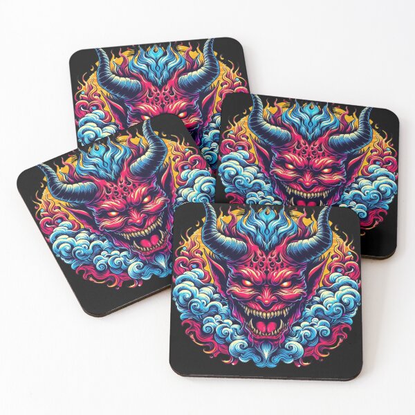 Item preview, Japanese Demon: Colorful with Fierce Expression and Supernatural Aura designed and sold by Cosas de Datherna.