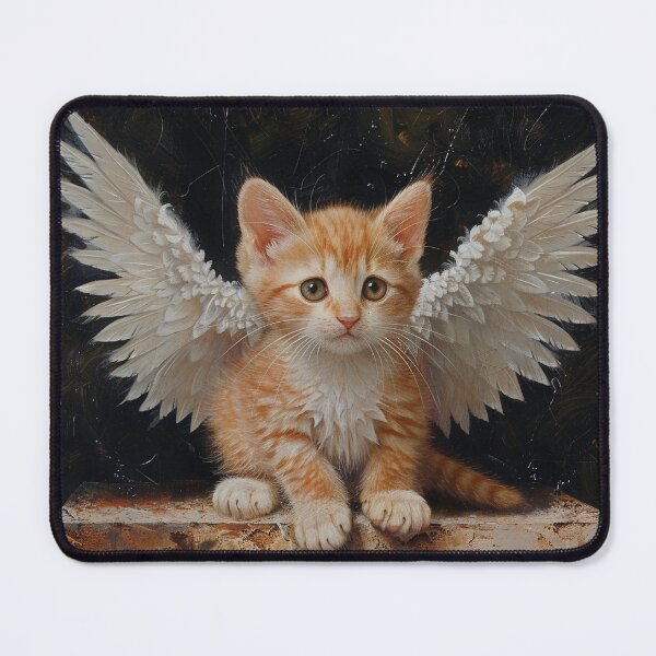Item preview, adorable angel kitten painting print designed and sold by dcrc.