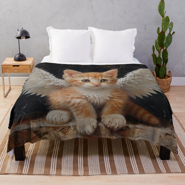 Item preview, adorable angel kitten painting print designed and sold by dcrc.