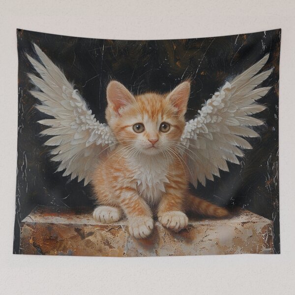 Aperçu de l'œuvre adorable impression de peinture de chaton ange créée et vendue par dcrc.