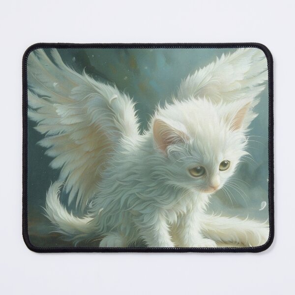 Item preview, adorable angel kitten painting print designed and sold by dcrc.