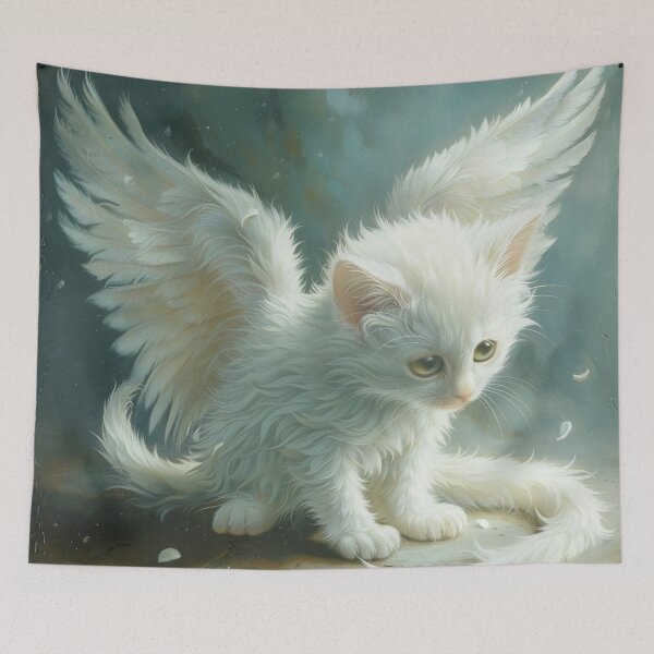 Aperçu de l'œuvre adorable impression de peinture de chaton ange créée et vendue par dcrc.