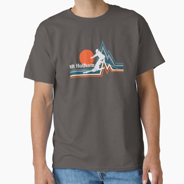 Item preview, Vintage Summit: retro skier at work, Mount Hotham on dark background designed and sold by rillak.