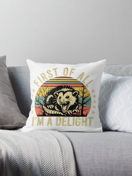 Artikel-Vorschau von Retro First Of All I'm A Delight Sarcastic Angry Opossum Lover Shirt, Bequemes Lustiges Tierliebhaber T-Shirt, Einzigartiges Geschenk für Opossum Liebhaber, designt und verkauft von ProductDesign12.