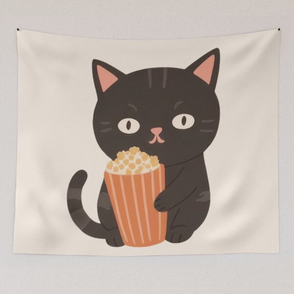 Item preview, Cute chubby funny kitty popcorn lover. designed and sold by SaraSumi.