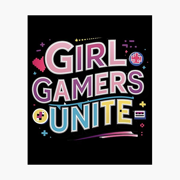 Item preview, GIRL GAMERS UNITE cool cute funny lady gamer design designed and sold by Jt41.